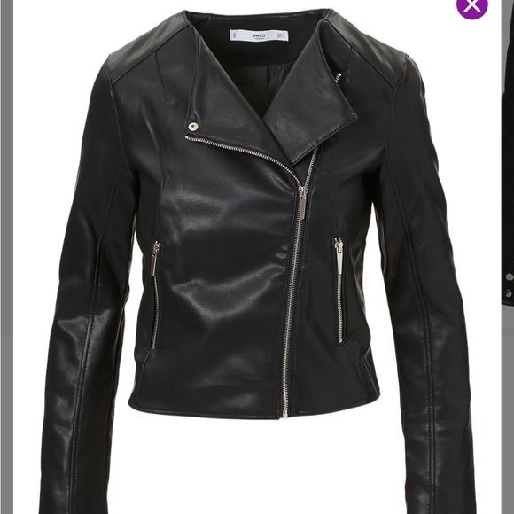 Black Faux Leather Moto Jacket - Picture 8 of 8